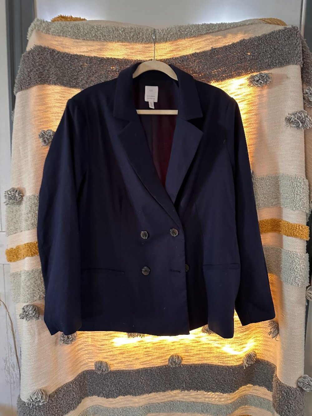 LC Lauren Conrad Double-Breasted Blazer - Navy Blue 1X